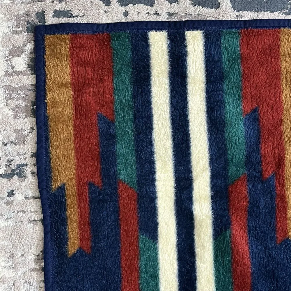 Vintage Biederlack Blanket Throw Aztec Navajo Southwestern Reversible 46x58